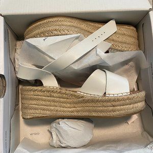Aldo Tineviel Espadrille Wedge Sandal, White, Size 5